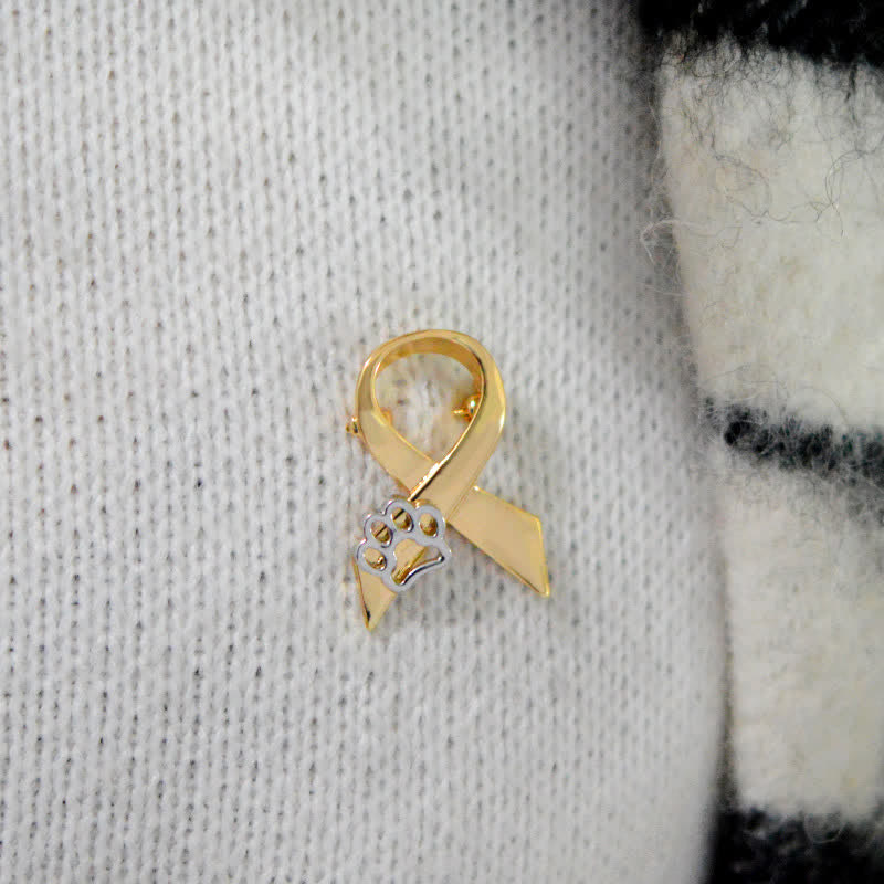 Women's Ribbon Puppy Paw Brooch - image 4