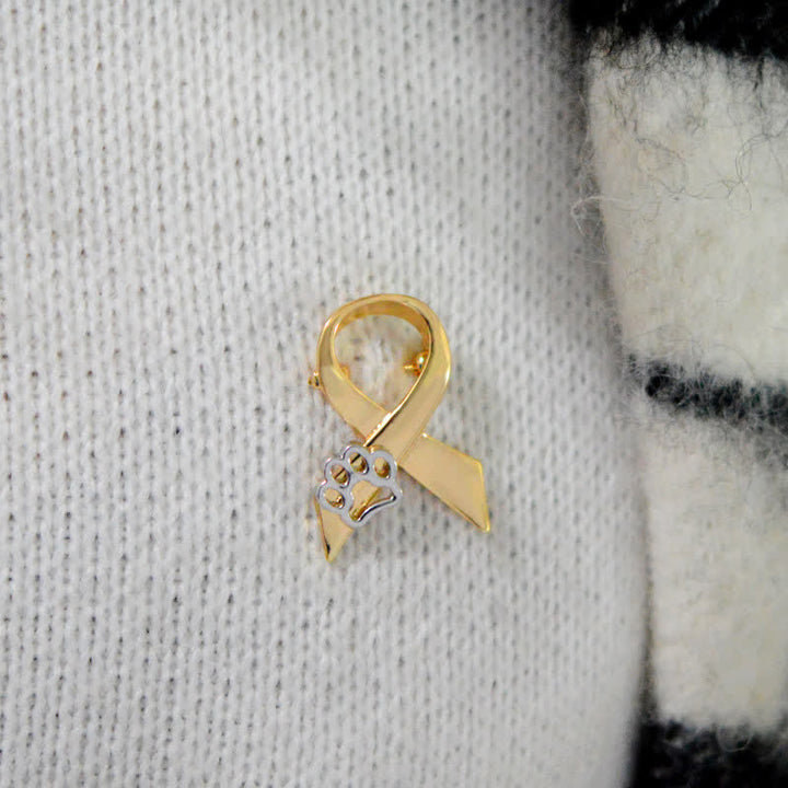 Women's Ribbon Puppy Paw Brooch - image 4