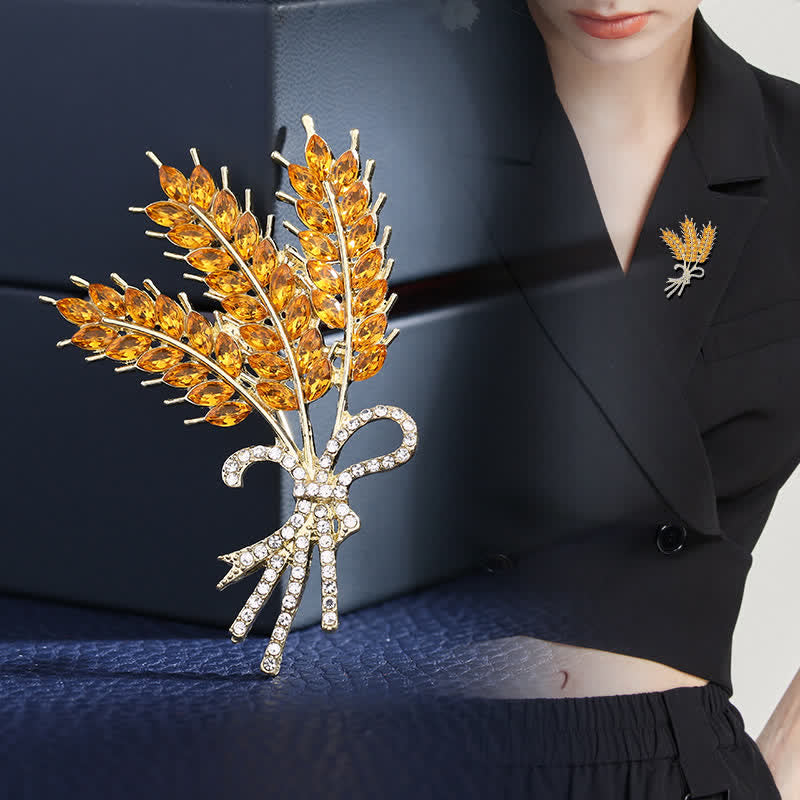 Women's Shiny Wheat Bowknot Brooch - image 1