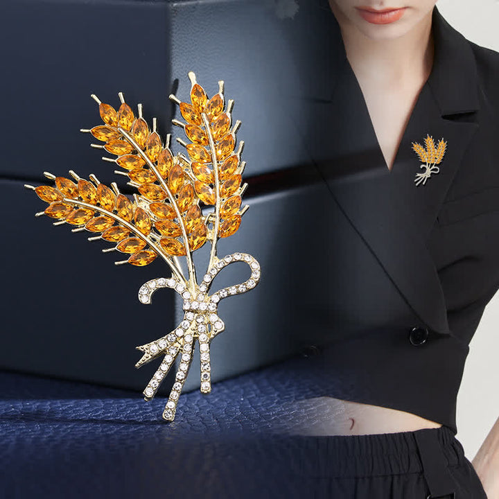 Women's Shiny Wheat Bowknot Brooch - image 1