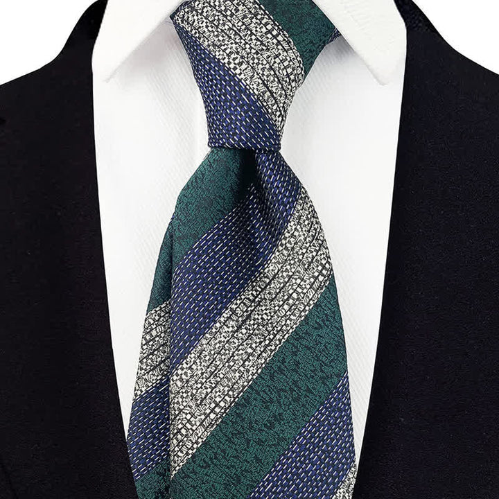 Men's Wide Block Multi Striped Necktie - image 3