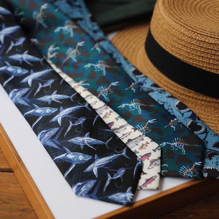Men's Colourful Prehistoric Creatures Necktie - image 7