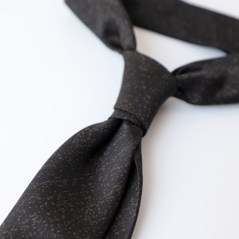 Men's Melange Color Solar System Necktie - Black - image 7