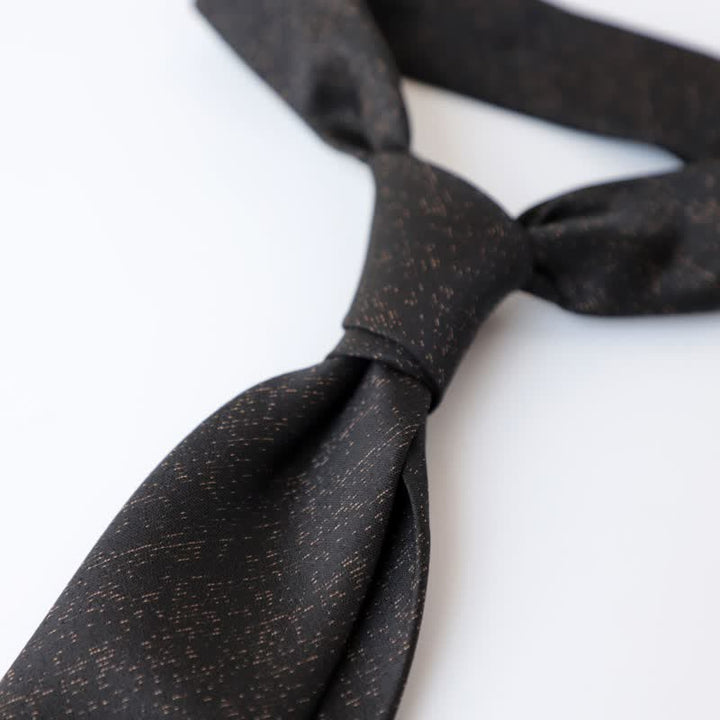 Men's Melange Color Solar System Necktie - Black - image 7