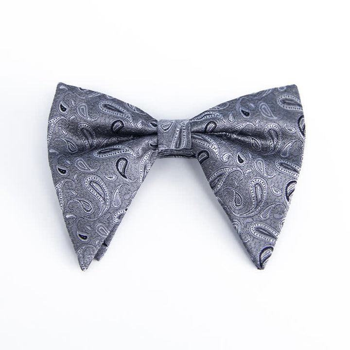 Men's Colorful Paisley Oversized Pointed Bow Tie - Gray - image 4