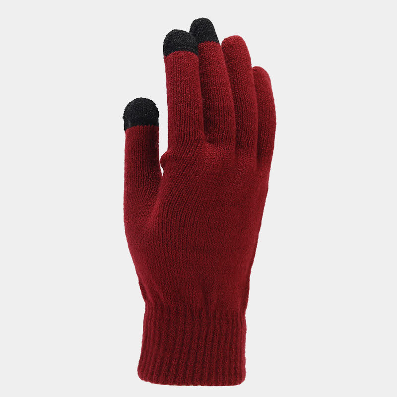 3Pcs Unisex Solid Color Twill Hat Scarf Gloves Set - image 9