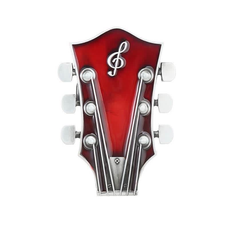 Men's DIY Musical Guitar Headstock Buckle Leather Belt - image 4