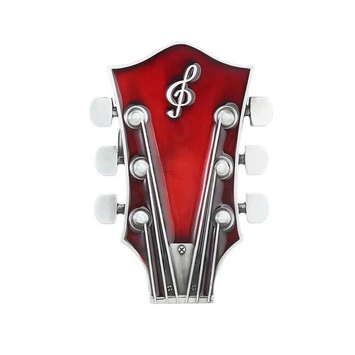 Men's DIY Musical Guitar Headstock Buckle Leather Belt - image 4