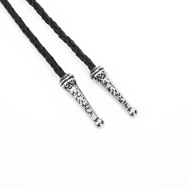Oval Natural Agate Stone Medallion Bolo Tie - image 4
