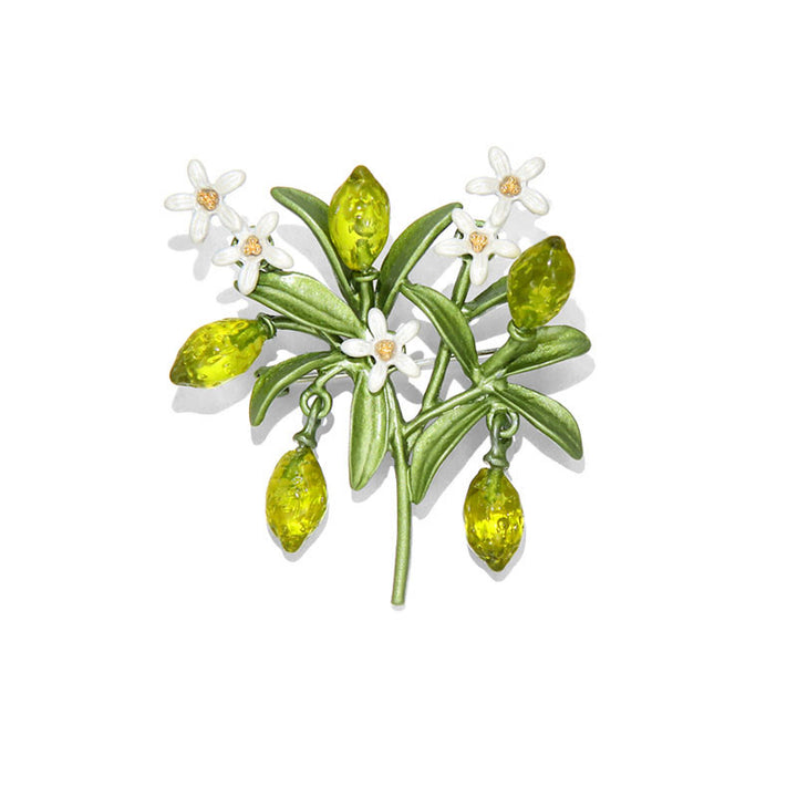 Women's Green Plant Lemon Drop Brooch  - Green - image 0