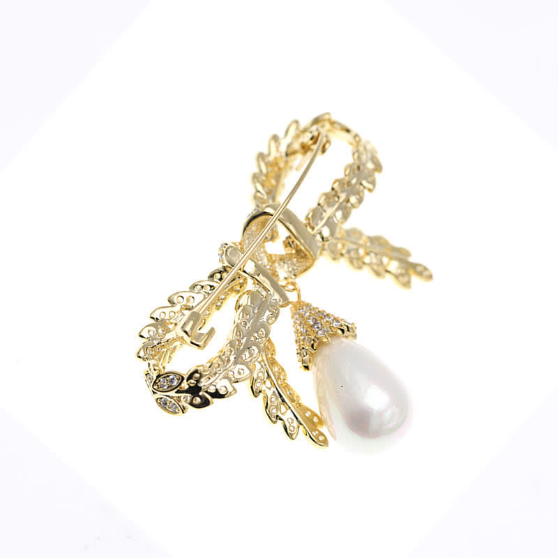 Women's Baroque Wheat Bowknot Brooch - image 6