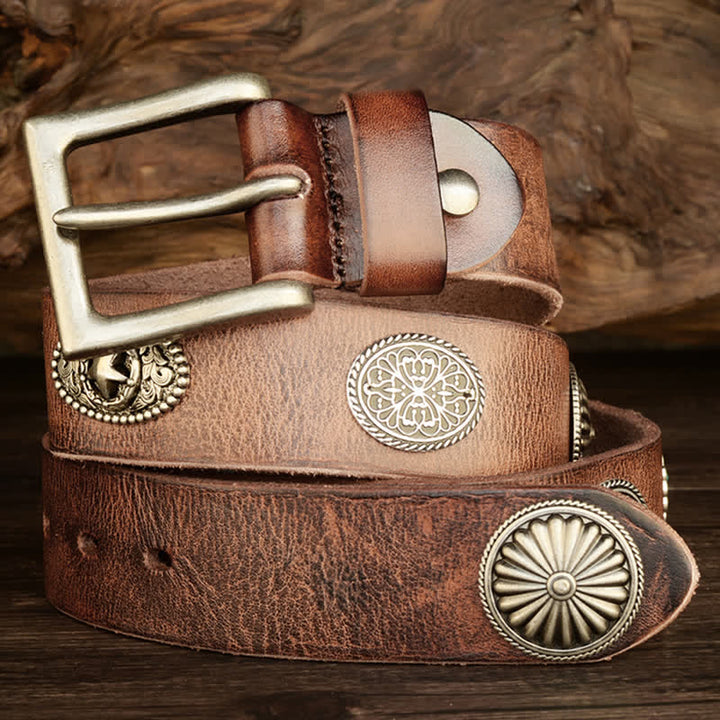Men's Punk Heavy Metal Studded Leather Belt - image 5
