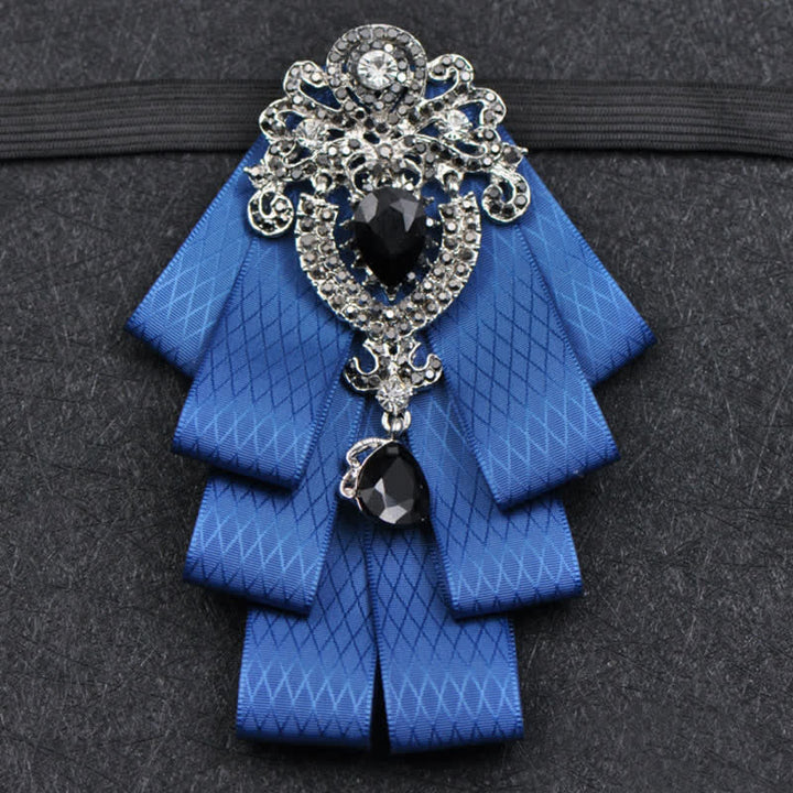 3Pcs Plaid Black Rhinestone Bow Tie Set - image 4