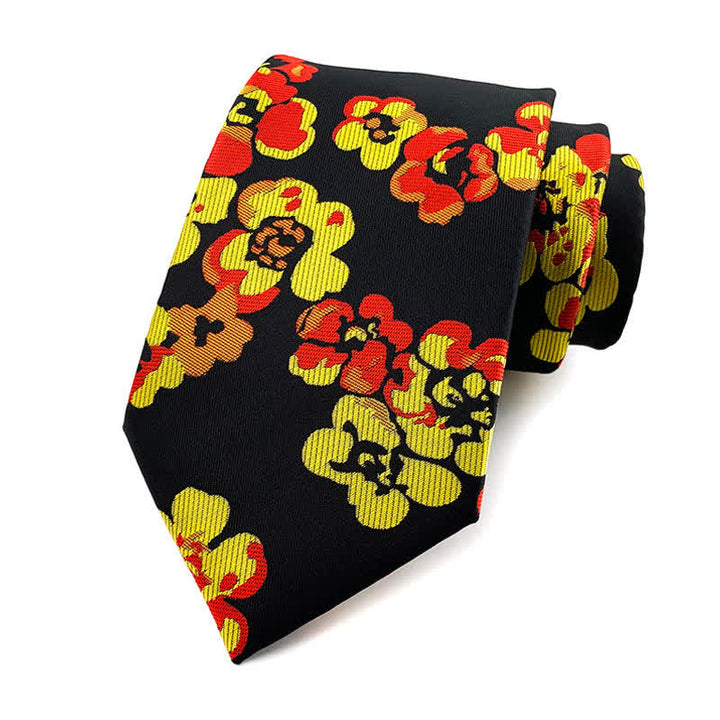 Men's Luxury Modern Floral Necktie - Yellow - image 4
