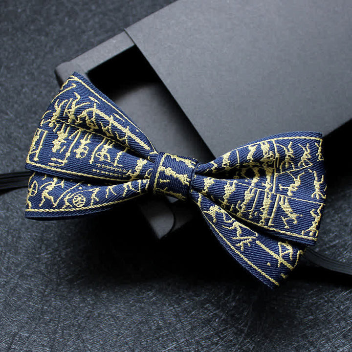 Men's Abstract Pattern Double Layers Bow Tie - Style #11 - image 12
