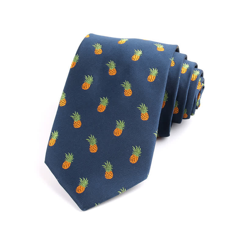 Men's Navy Pineapple Fruit Lover Necktie - Navy - image 0