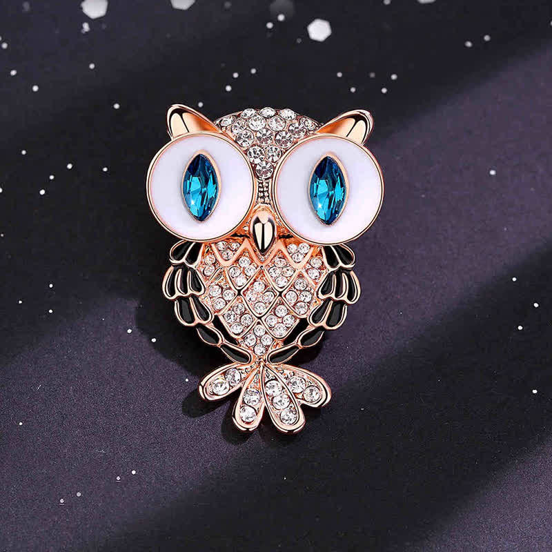 Women's Mystical Blue Eyes Owl Brooch - image 2