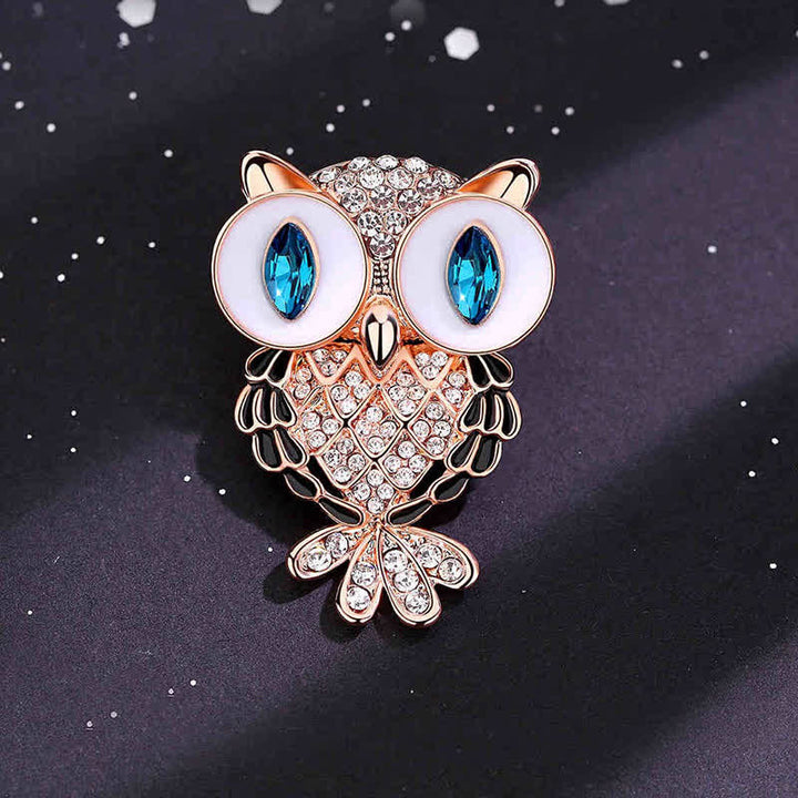 Women's Mystical Blue Eyes Owl Brooch - image 2