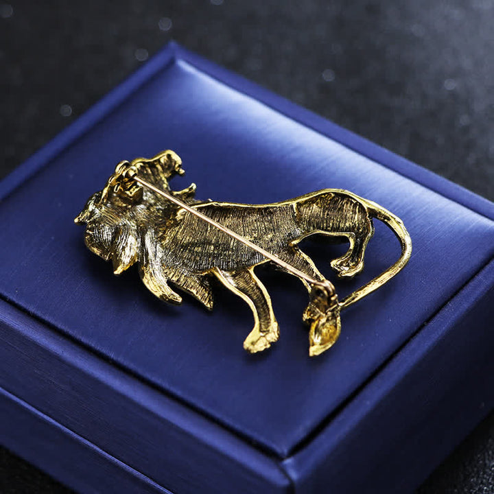 Men's Antique Retro Lion Brooch - image 7