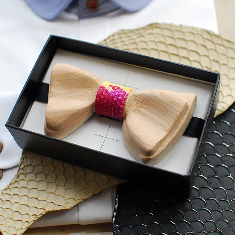 Men's Ice-sharp Layered Wooden Bow Tie - image 3