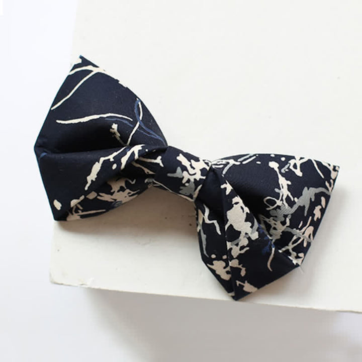 Men's Navy Blue & White Graffiti Bow Tie - Twist - image 4
