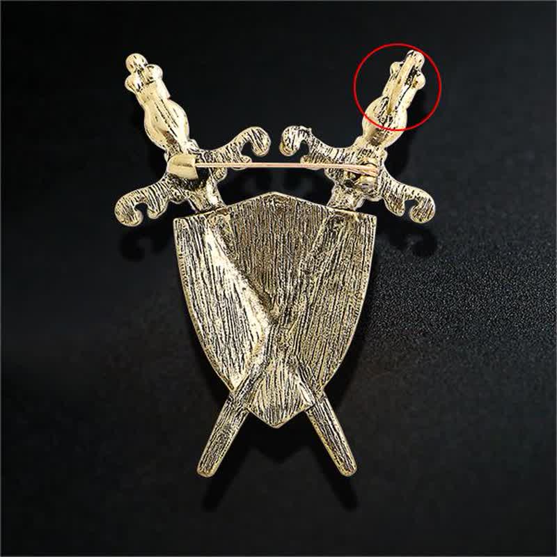 Men's Warrior Sword And Shield Brooch - image 3