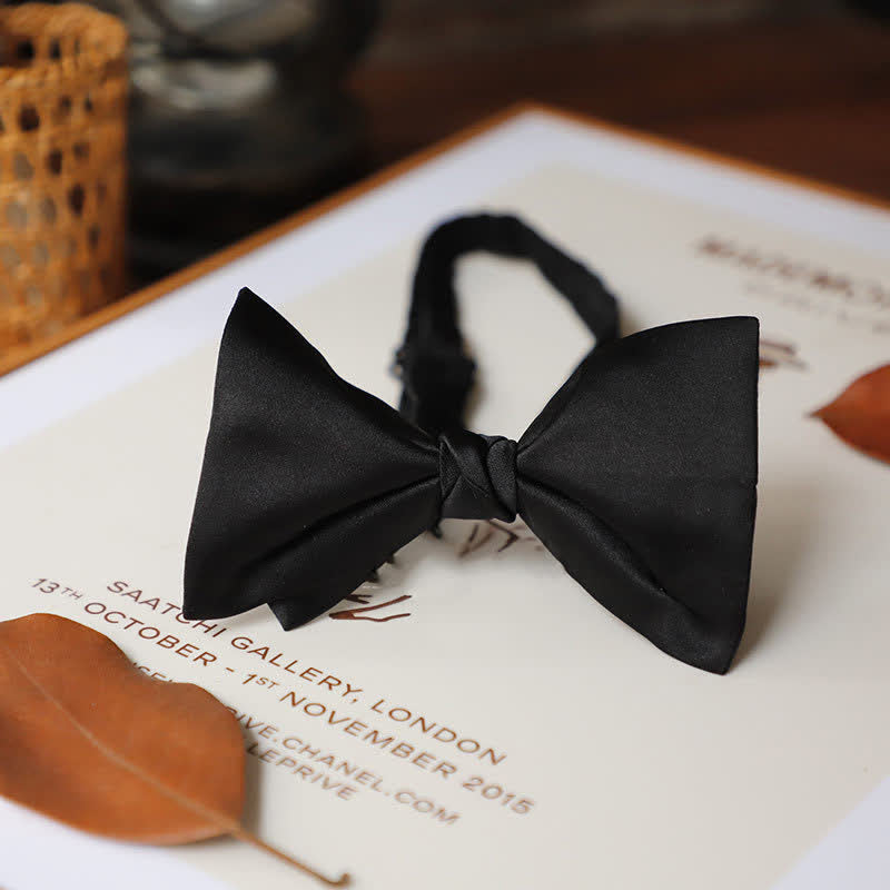 Men's Century Retro Double Layers Bow Tie - Black - image 4