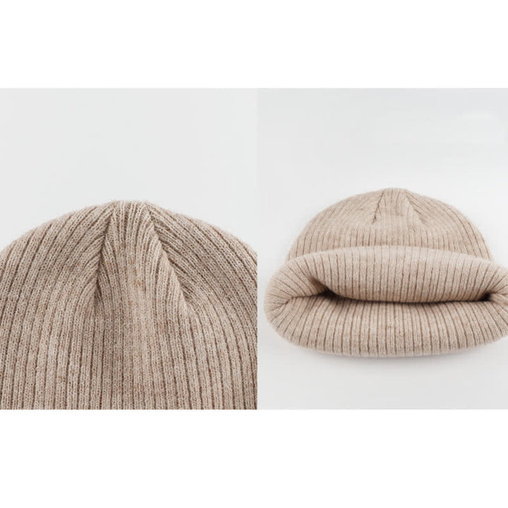 3Pcs Unisex Solid Color Soft Hat Scarf Gloves Set - image 6