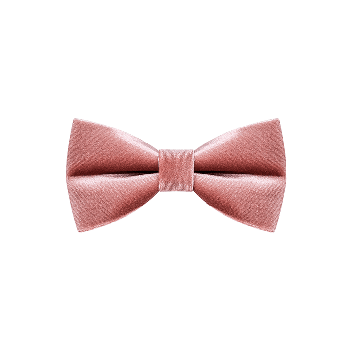 Men's Dusty Pink Solid Color Velvet Bow Tie - image 6