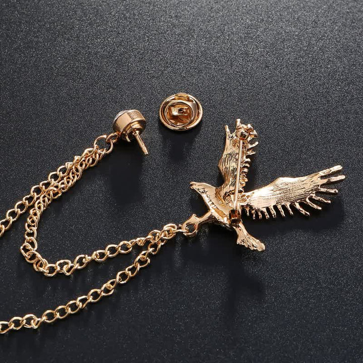 Men's Soaring Eagle Rhinestones Brooch - image 2