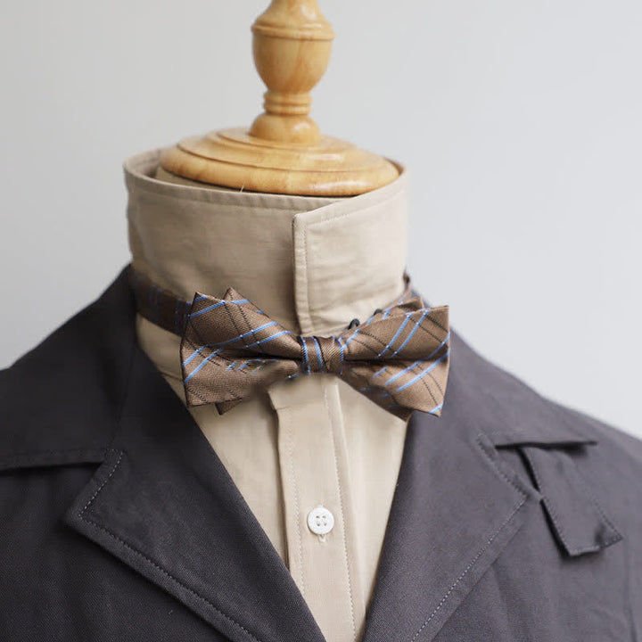 Men's Versatile Coffee Striped Bow Tie - Style #6 - image 6