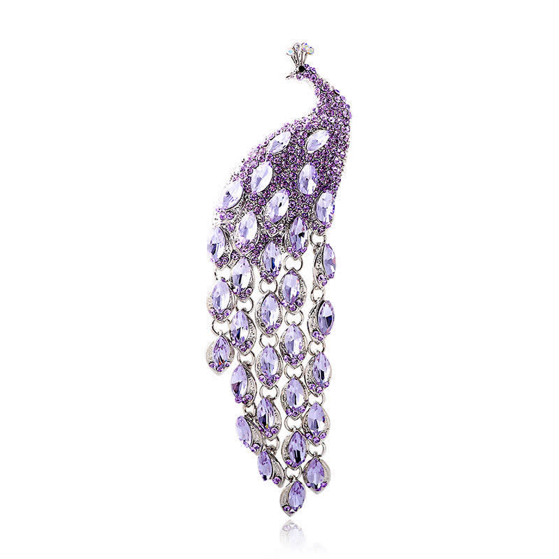 Women's Grazioso Peacock Fringe Brooch - Violet - image 9