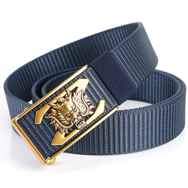 Men's Z Letter Mighty Dragon Nylon Belt - Blue / Gold - 48" - image 10