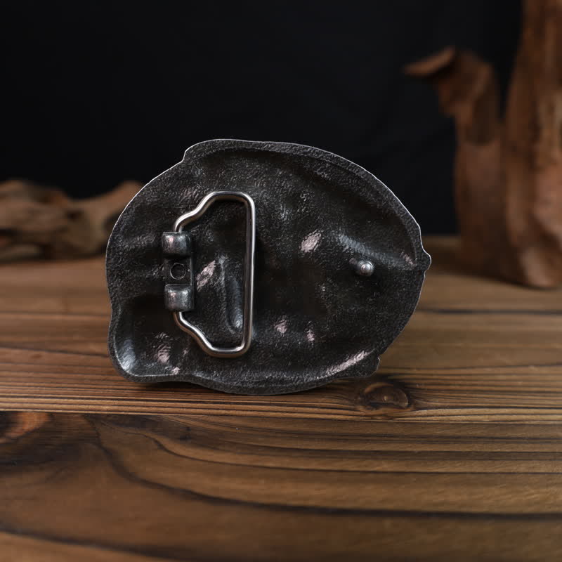 Men's DIY Skull Biker Live to Ride Buckle Leather Belt - image 1