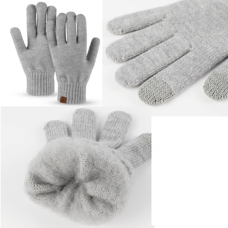 3Pcs Unisex Warm Hat Scarf Gloves Set - image 9