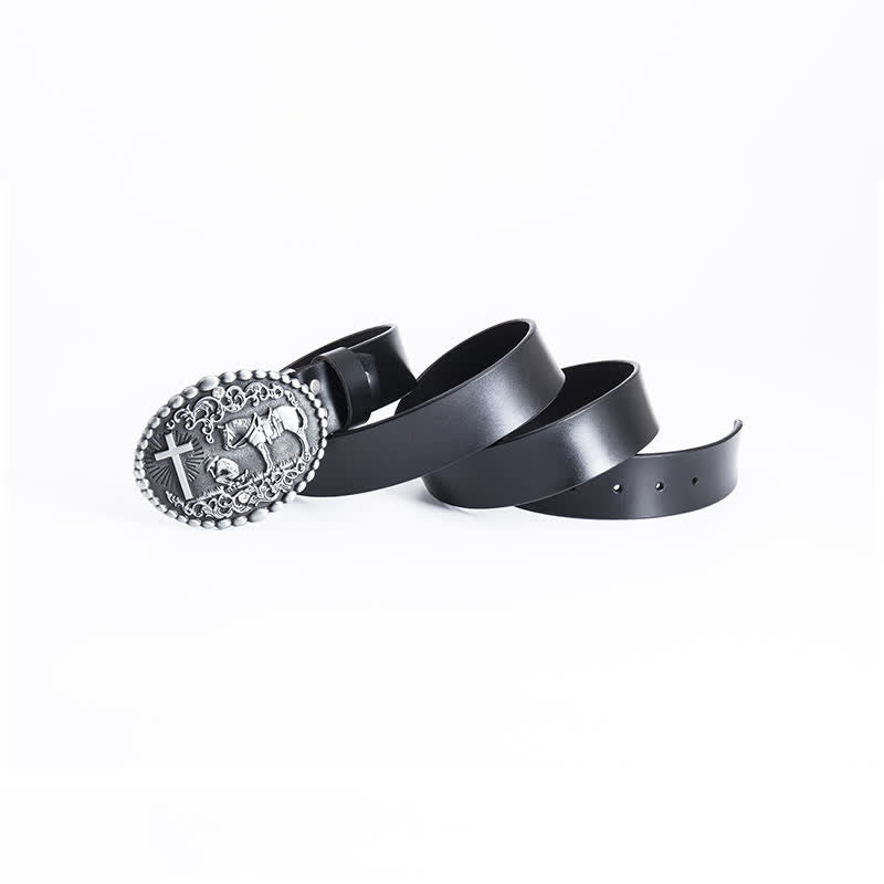 Men's Steed Cross Kneeling Prayer Leather Belt - image 3