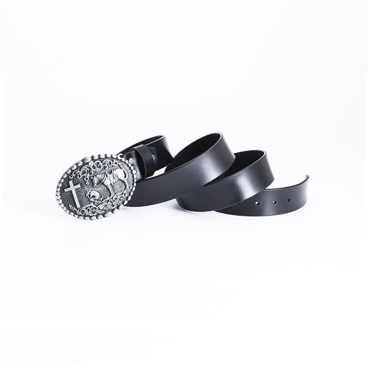 Men's Steed Cross Kneeling Prayer Leather Belt - image 3