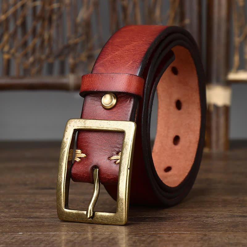 Men's Vintage Distressed Wrinkle Belt - Reddish Brown - 44 - image 7