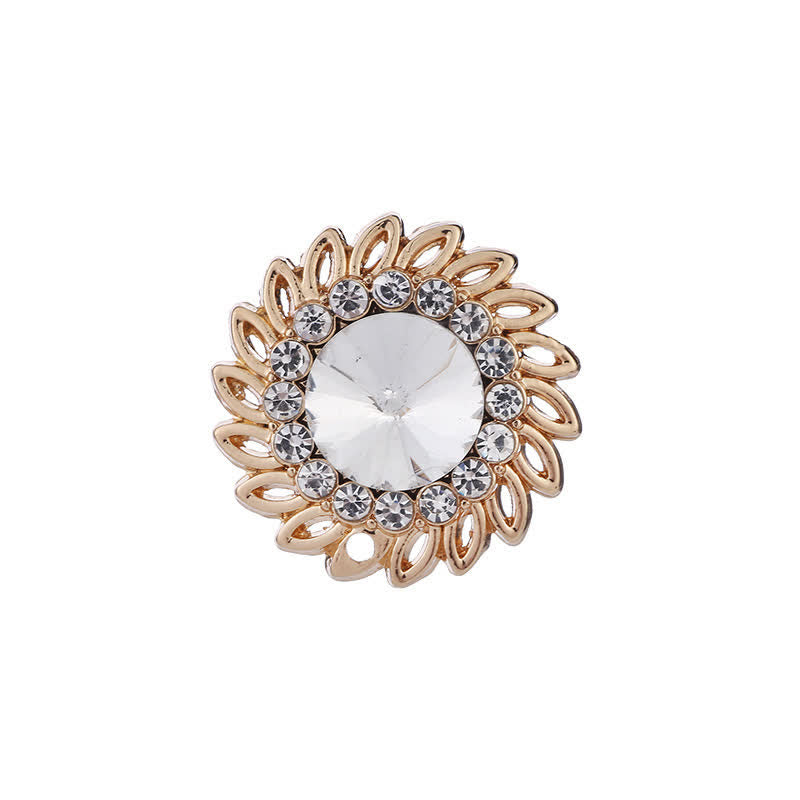 Men's Royal Flower Crystal Brooch - White - image 6