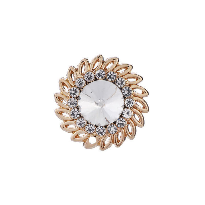 Men's Royal Flower Crystal Brooch - White - image 6