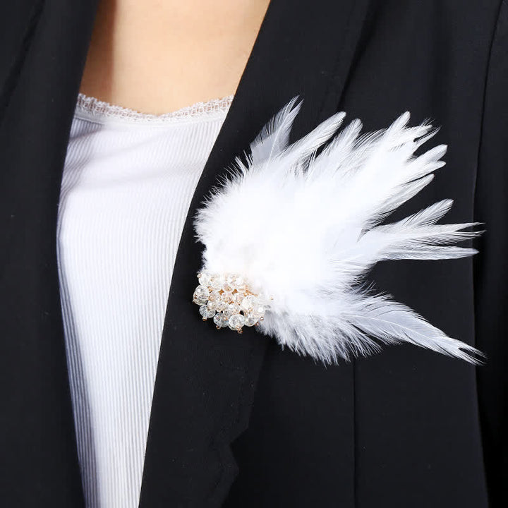 Women's Luxury Crystal Branch Snowflake Feather Brooch - image 12