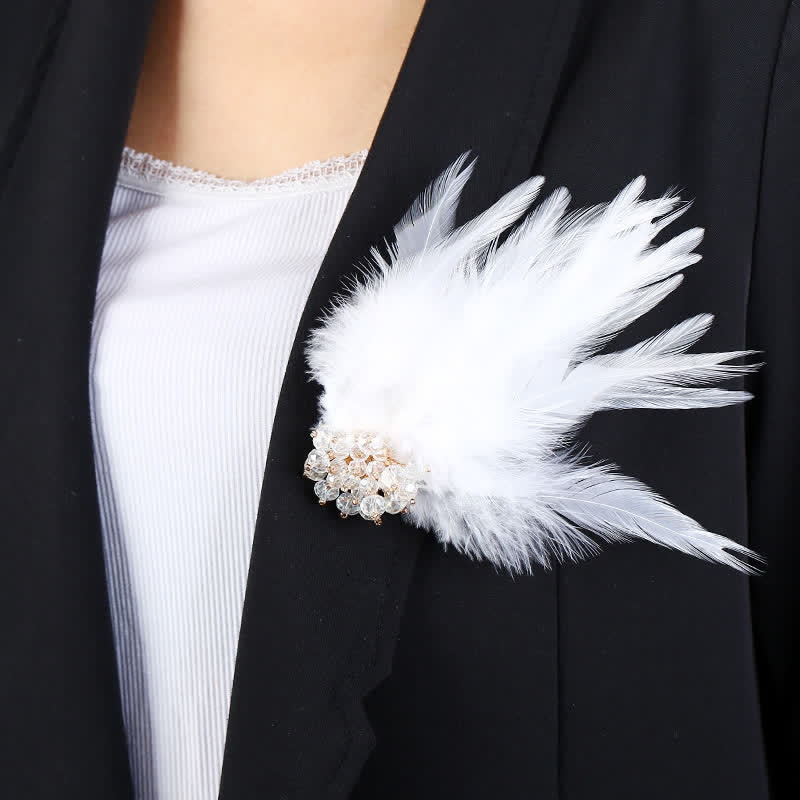 Women's Luxury Crystal Branch Snowflake Feather Brooch - image 12