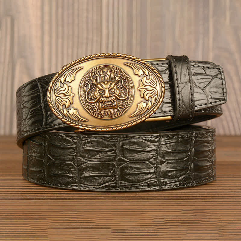Men's Dragon Head Crocodile Pattern Leather Belt - image 12