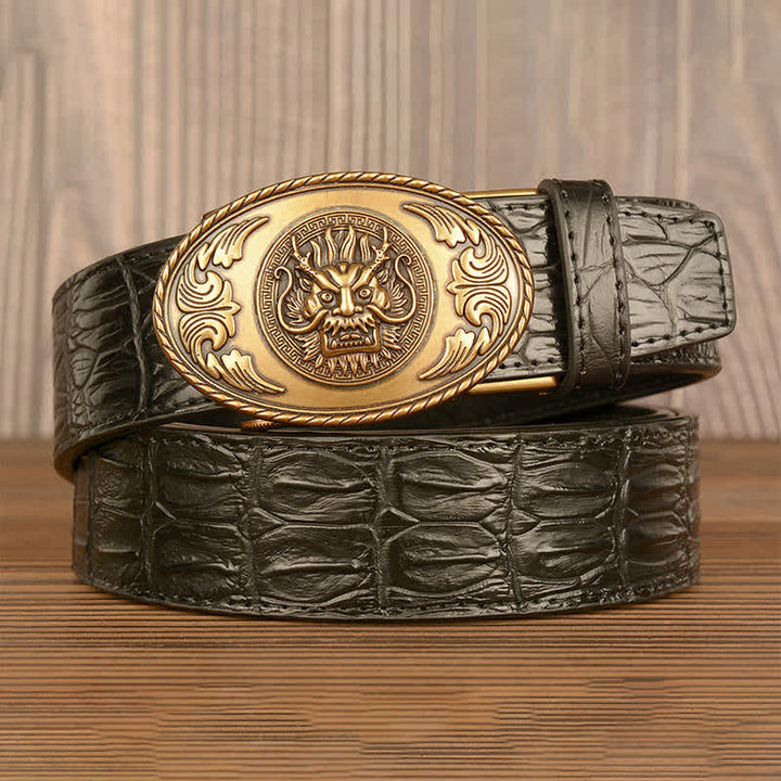 Men's Dragon Head Crocodile Pattern Leather Belt - image 12