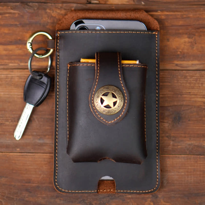 Star Magnetic Suction Leather Phone Belt Bag - image 9