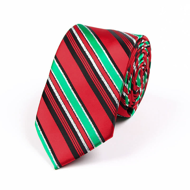 Men's Novelty Christmas Santa Vibe Element Necktie - Red Striped - image 9
