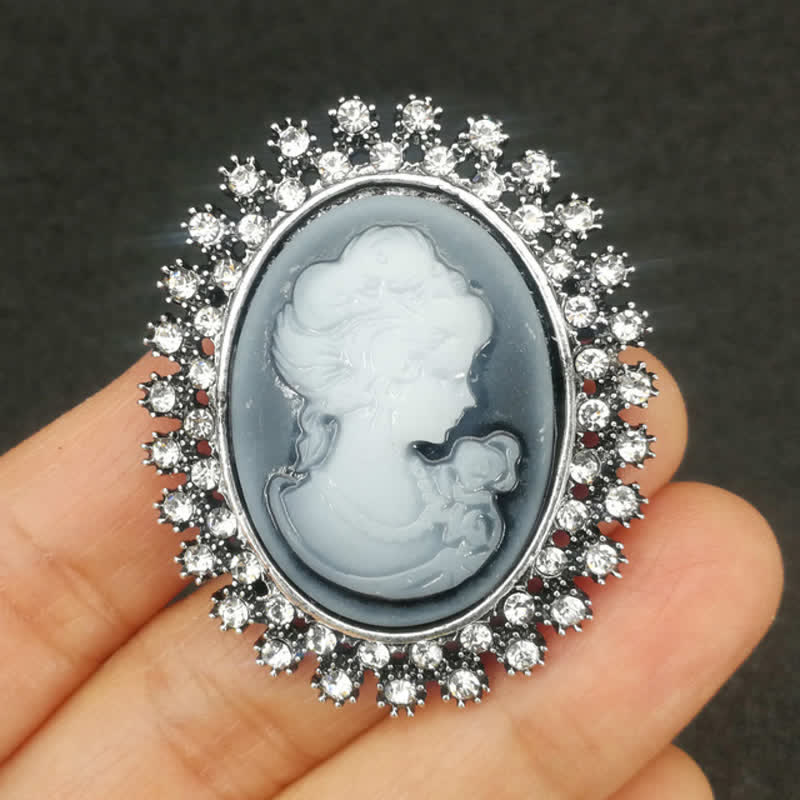 Women's Oval Cameo Beauty Victorian Brooch - image 5