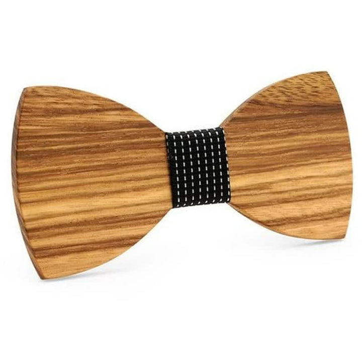 Men's Natural Wood Grain Wooden Bow Tie - Dotty - image 6