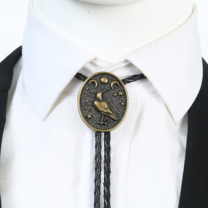 Simple Stars Moon Trendy Bird Bolo Tie - image 1