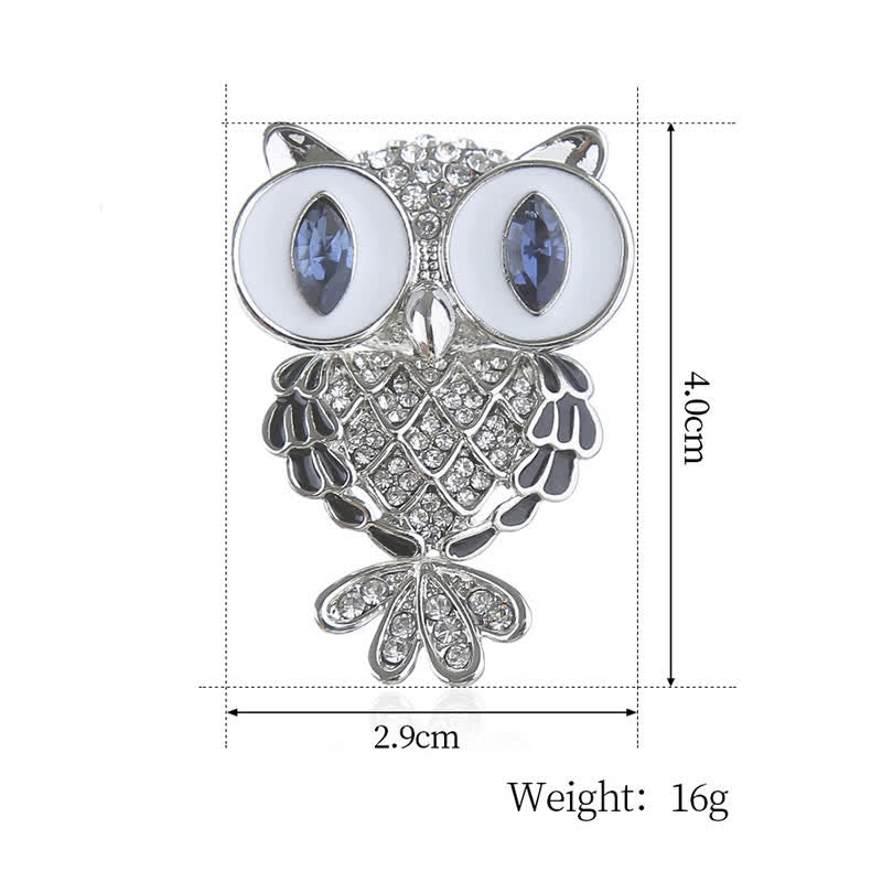 Women's Mystical Blue Eyes Owl Brooch - image 6